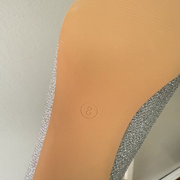 Idifu Women's Silver Glitter  Mary Jane Heels Size 8 Chunky Heel Buckle NWOB - Picture 9 of 15